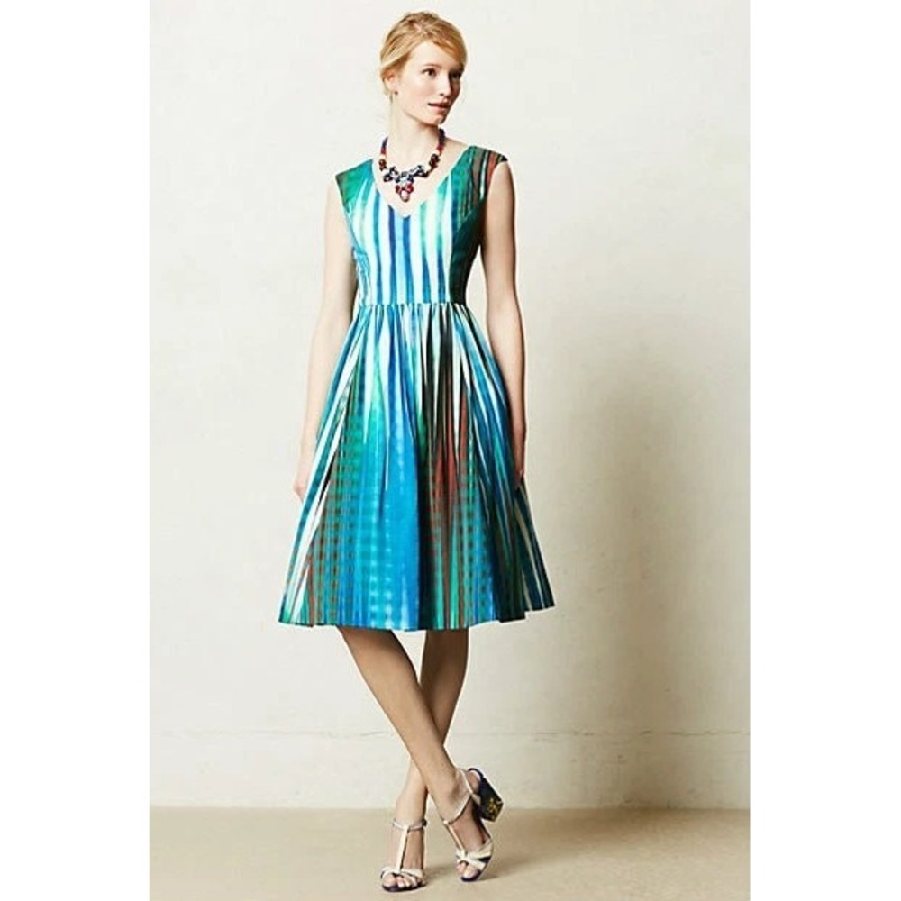 Anthropologie Ultramarine Dress By Tracy Reese Silk Blend Blue Sleeveless Size 2